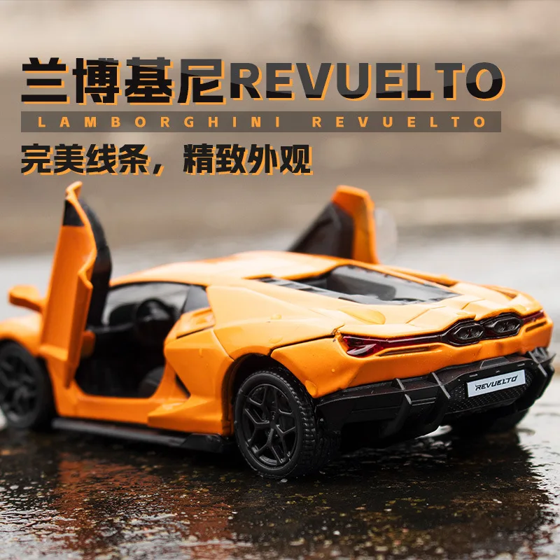 New 1:36 Lamborghini Revuelto High Simulation Pull Back Car Model Car Metal Diecast Alloy Toy Car for Kid Gifts Collection