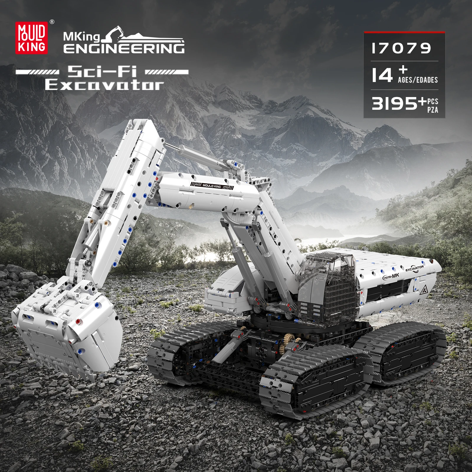 Mould King 17079 Sci-Fi Excavator Model Kit - 3195pcs DIY Engineering Building Set for Adults