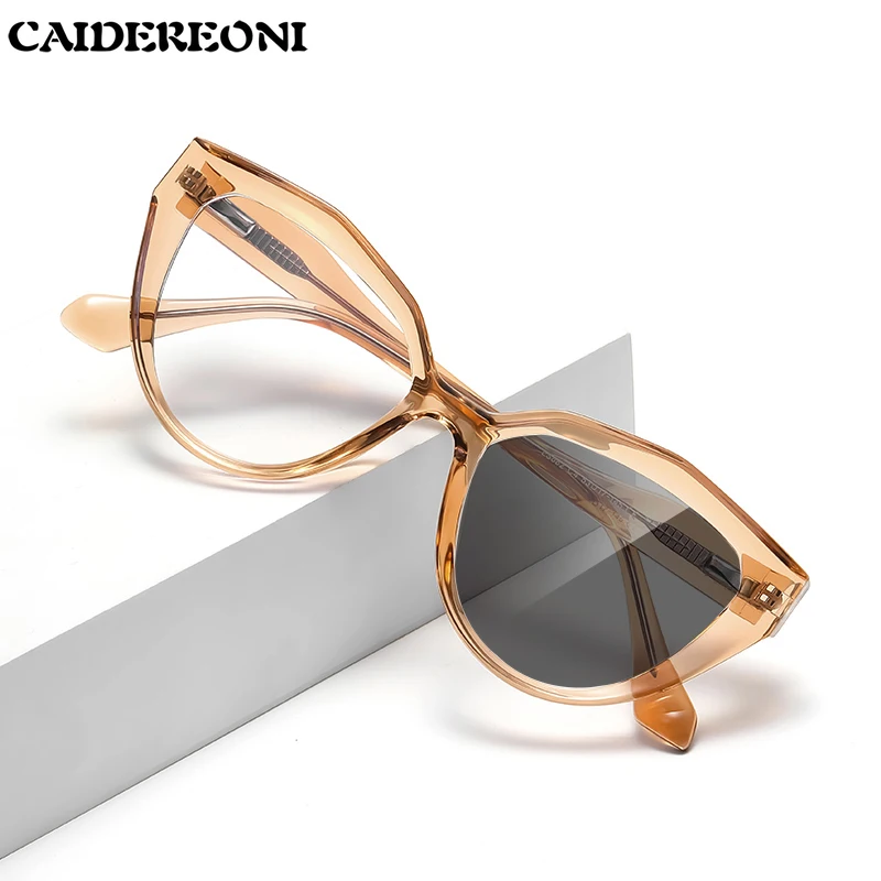 CAIDERONI Ladies Irregular-shaped Butterfly Frame Customized Anti-blue Light Glasses Progressive Prescription Photochromic LS082