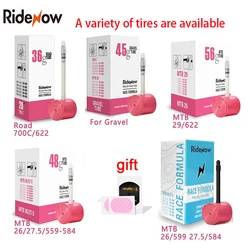 RideNow 초경량 자전거 내부 튜브, 로드 MTB 자갈 자전거 TPU 내부 튜브, 패치 키트 포함, 700C x 18, 25, 28, 32, 26 인치, 27.5 인치, 29 인치