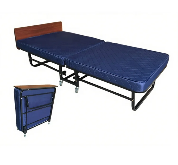 الشركة المصنعة رائجة البيع عالية الجودة للمنزل شقة غرفة الضيوف غرفة نوم سرير معدني محمول قابل للطي مع مرتبة #1