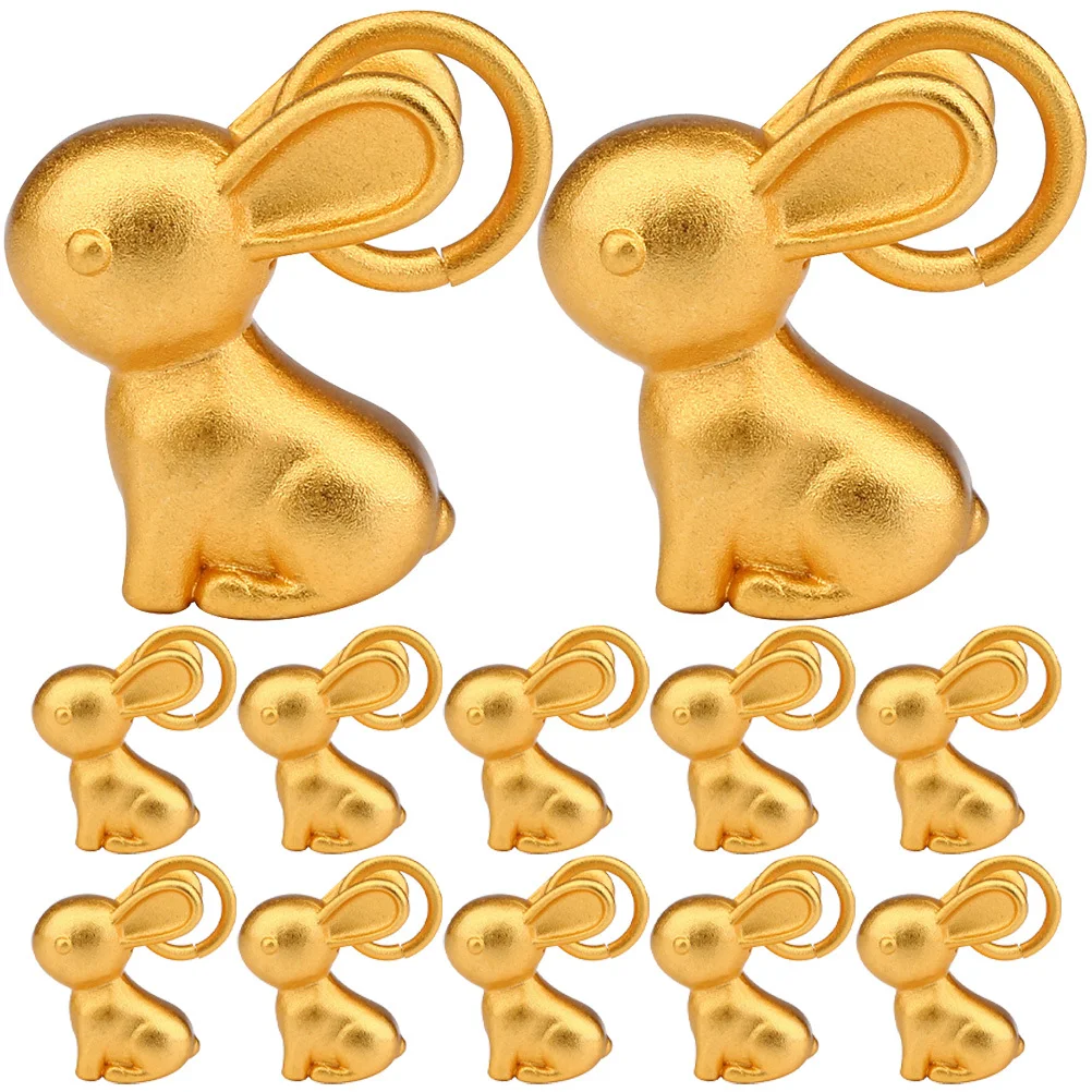 

12Pcs Rabbit Charms Golden Jewelry Pendants DIY Necklace Bracelet Accessories Durable Alloy Craft Supplies Rabbit Charms