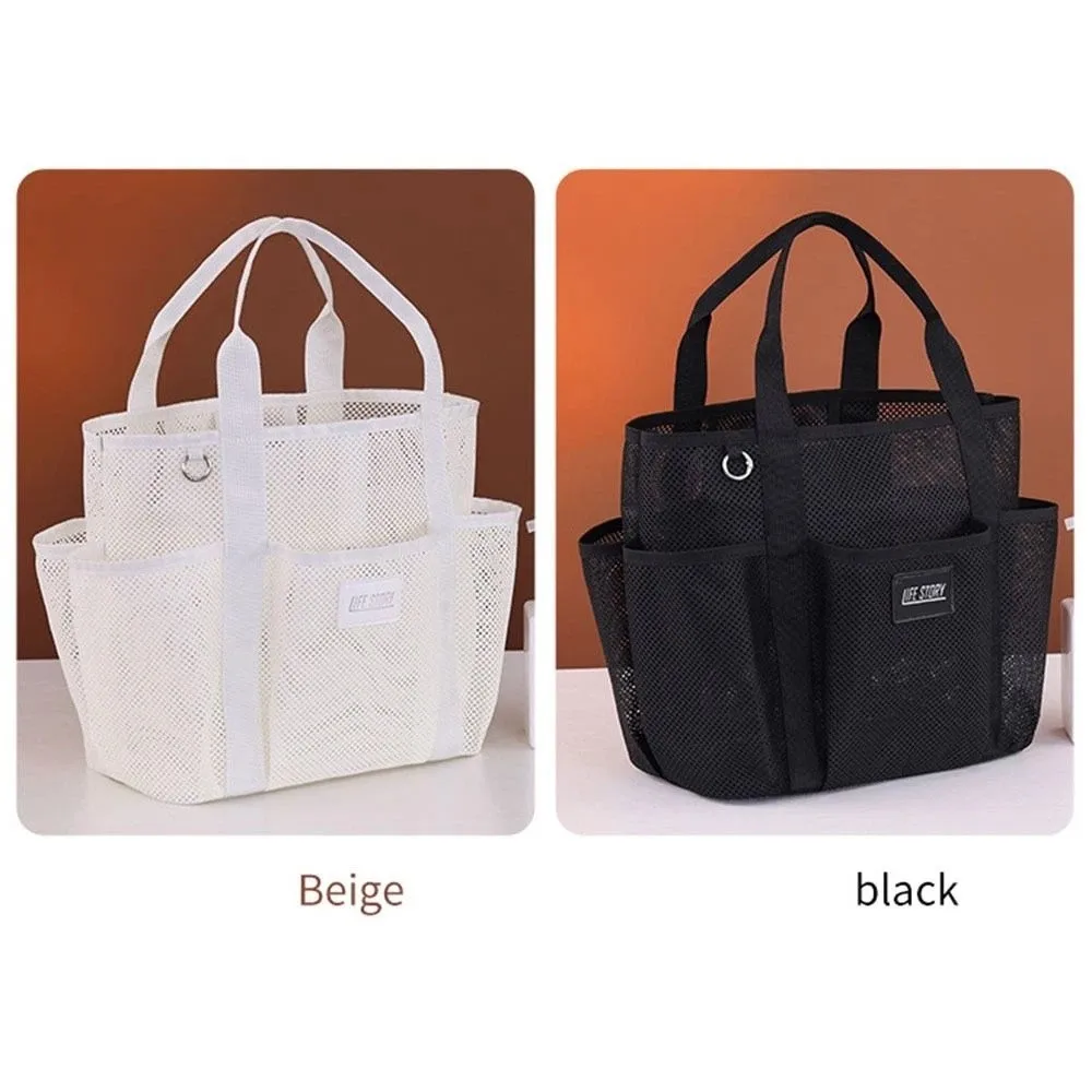 Multi Functional Pockets Mesh Beach Bag Internal Compartments Removable Hook Large Beach Tote Bag Large Capacity