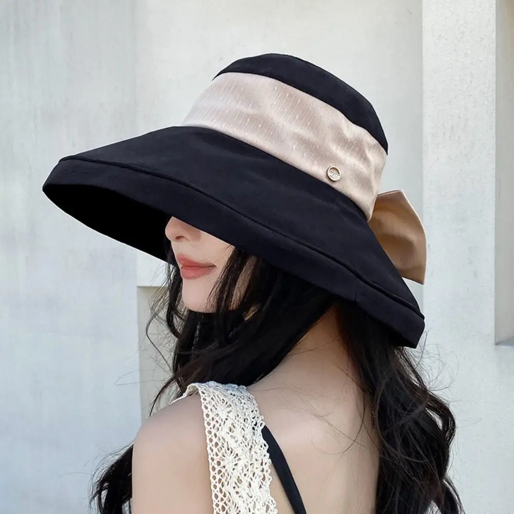 

Portable Anti-UV Bucket Hat Large Brim Foldable Beach Cap Panama Hat