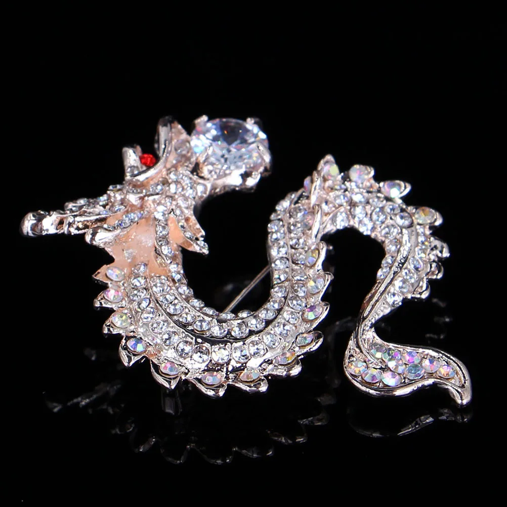 

Luxury Dragon Brooch for Women Men Chinese Zodiac Brooch Pin Fashion Collar Lapel Pin Unique Gift for Anniversary Festival