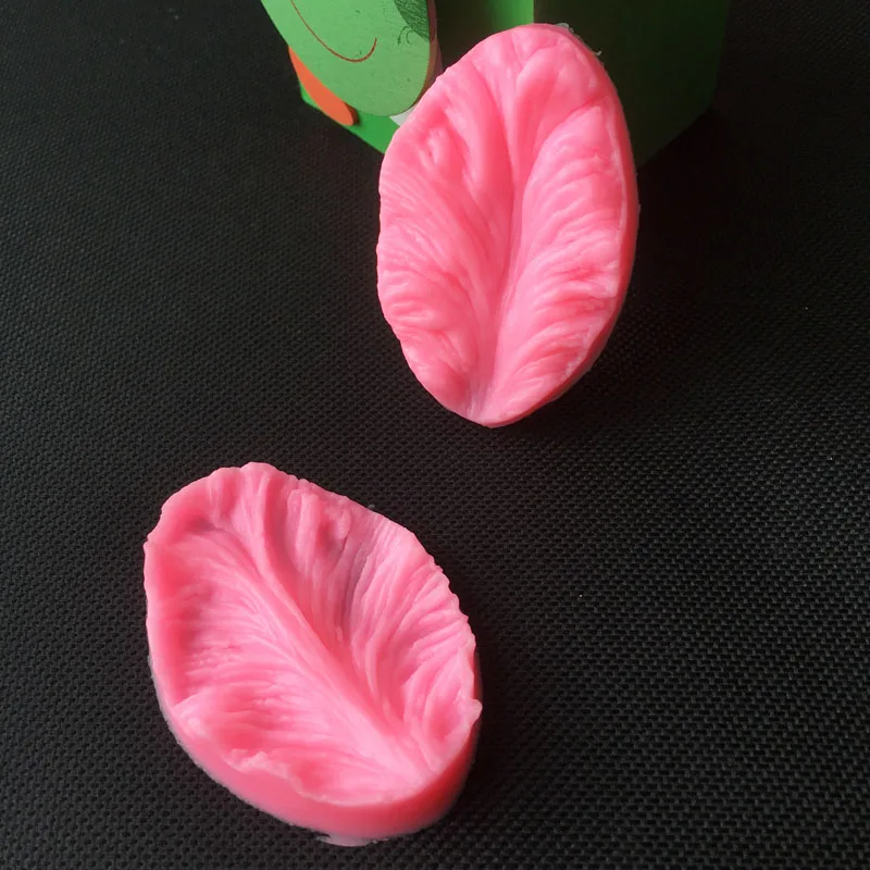 Silicone mold 3D flower cooking wedding decoration baking Sugar Craft Molds 2pcs Leaves Cake Mould