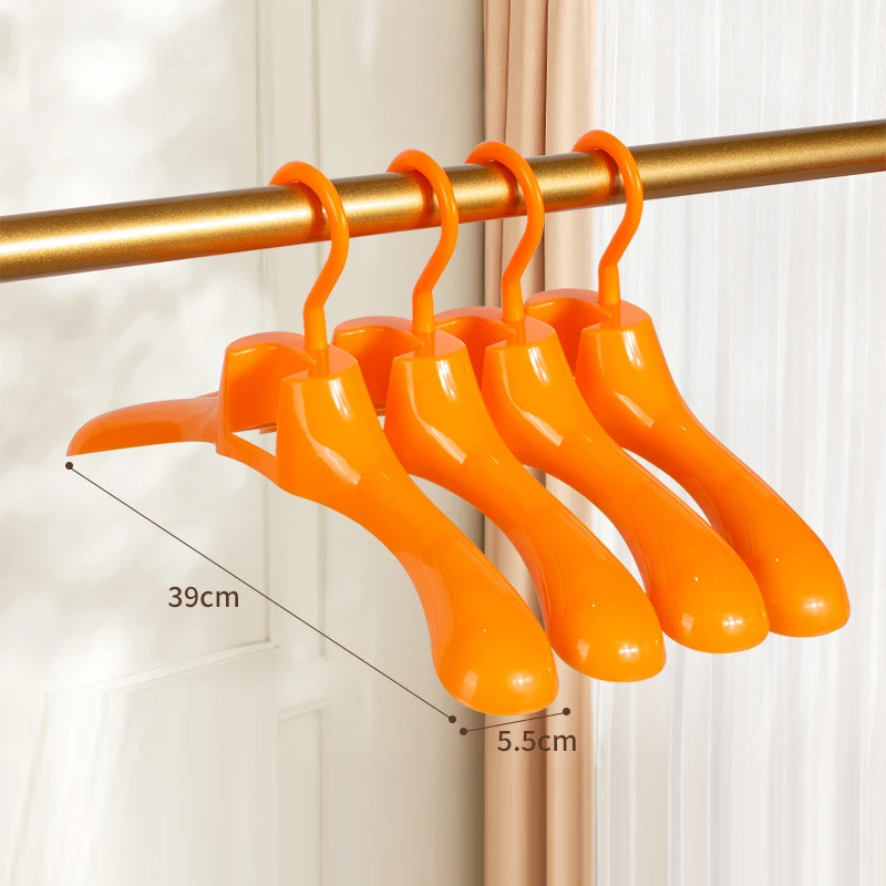 5pcs/set Wide Shoulder Plastic Clothing Hanger Suit Clothes Hanger Seamless Coat Drying Racks Wardrobe Room Storage Organizer