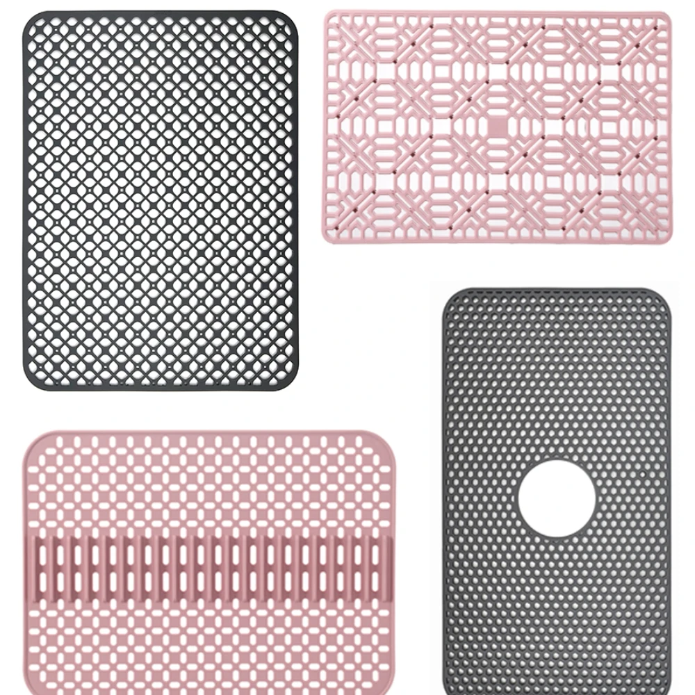 Hollow Silicone Sink Mat, Kitchen Sink, Drain Board, Washing Basin, Anti-abrasion and Non-slip Mat, Heat Insulation