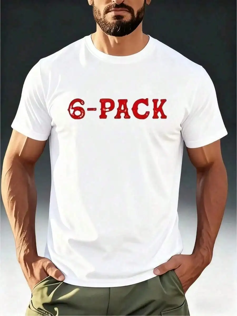 Men's Short Sleeve Casual Comfortable Crew Neck Pullover With Humorous Fitness Theme Print Summer Like Bit Of Humor In Their Fitness Related Clothing