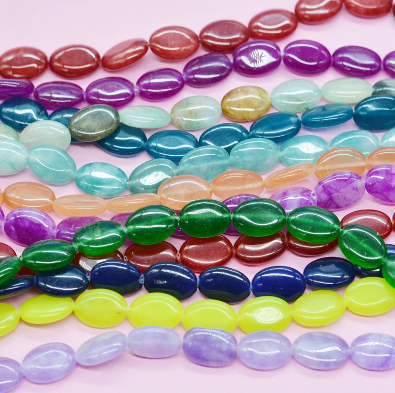 Many colors !! 13x18 oval Green Malay Jades Stone Beads for Jewelry Making Bracelet, Necklace Material 15