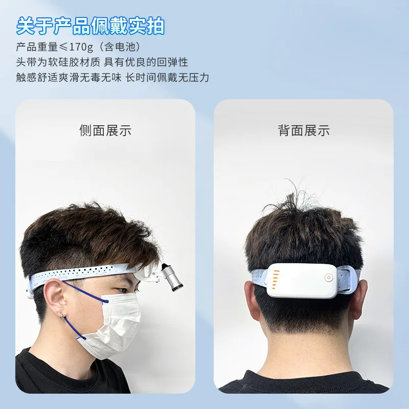5W Adjustable Brightness LED Surgical Headlamp with Long Endurance, Portable Oral Inspection Light for Dental Teeth Examination