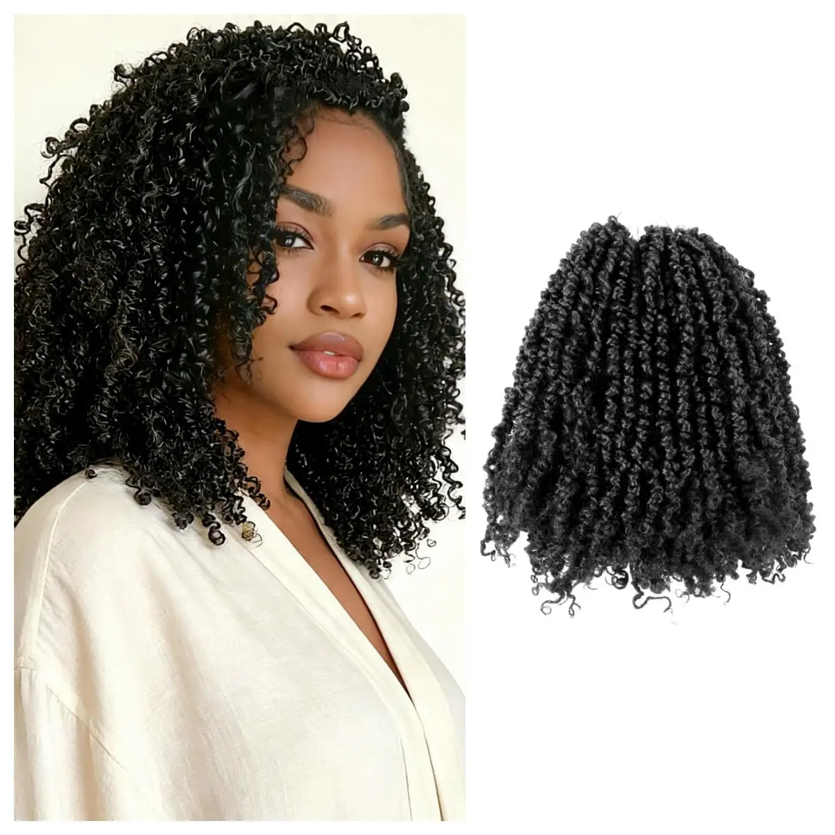 Yanky Twist Crochet Hair 10''12'' pré-torsadé, 24 mèches/pièce, noir ombré, Yankee Twist Mini Passion Twist pour femmes noires