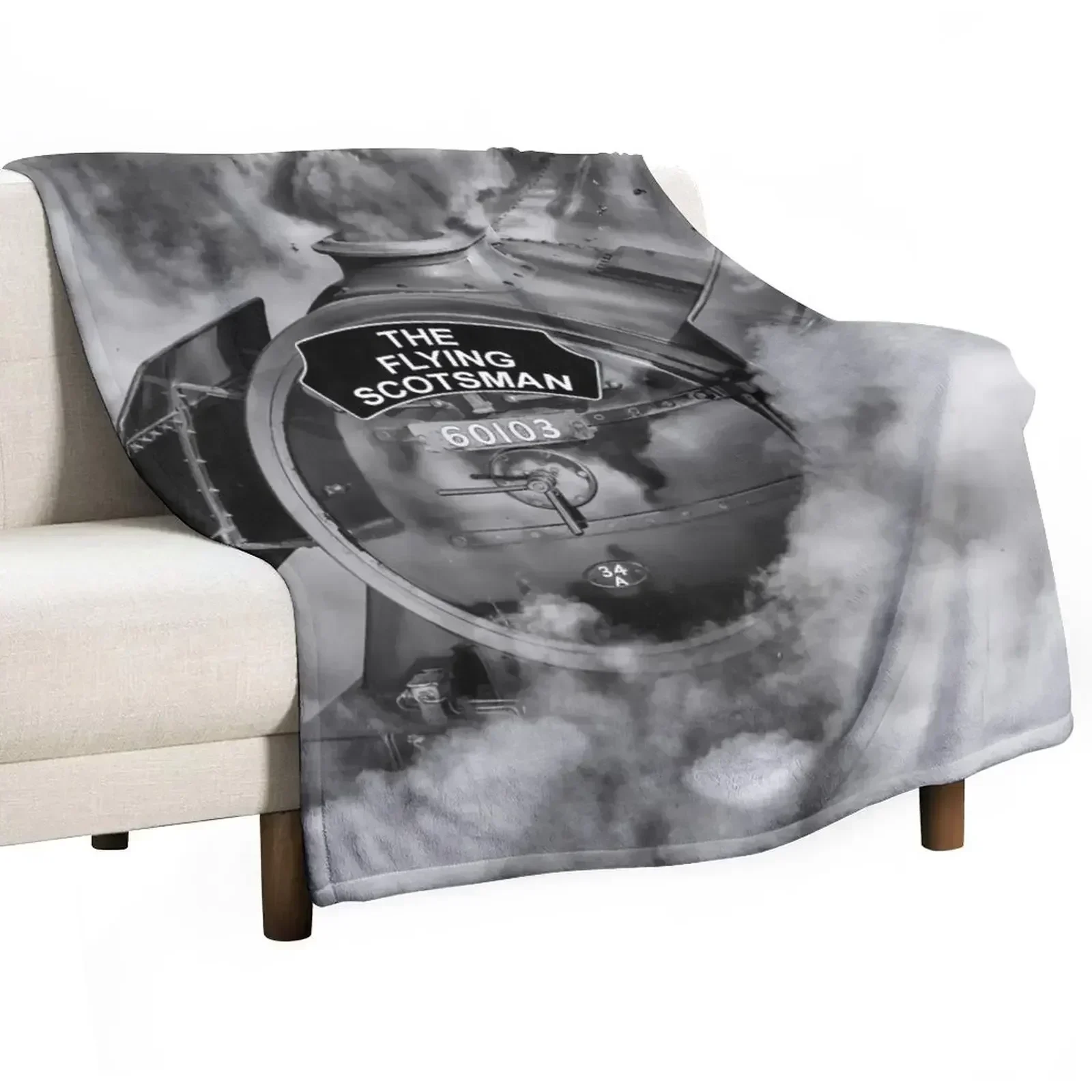 The Flying Scotsman 60103, in a cloud of steam and smoke Throw Blanket Vintage Blankets For Bed Decorative Throw Blankets