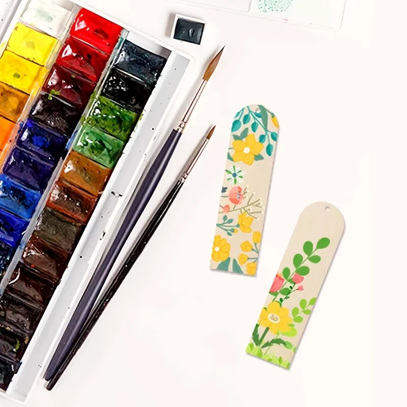 10/50/100PCS Wooden Bookmark Set Scrapbook Embellishments Holiday Decor Wooden Craft Bookmarks Wooden Easy Design Ornaments