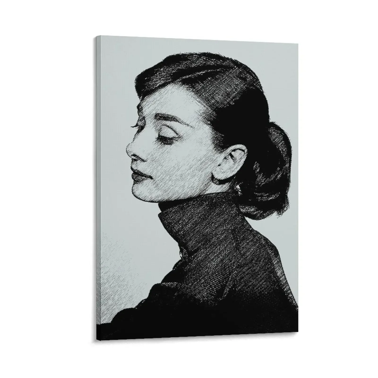 

Audrey Hepburn in halftone Canvas Painting Decoration pictures room wall Decor for room Luxury living room decoration