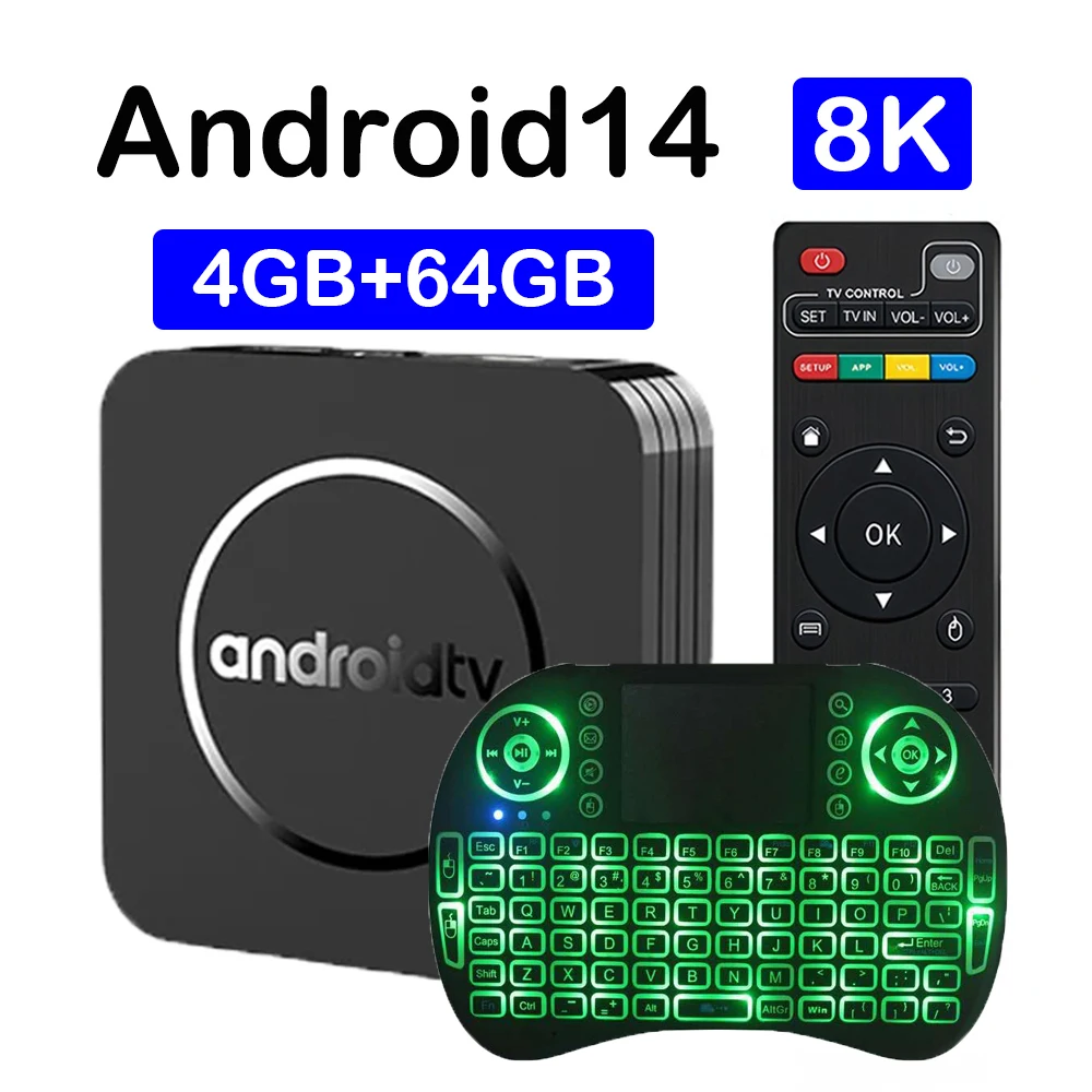 صندوق التلفزيون الذكي Q11 Android 14 8K Ultra HD Allwinner H3 يدعم 2.4G Wifi HDR10 Ram 2GB 4GB Rom 32GB 64GB 4K مشغل الوسائط المتدفقة