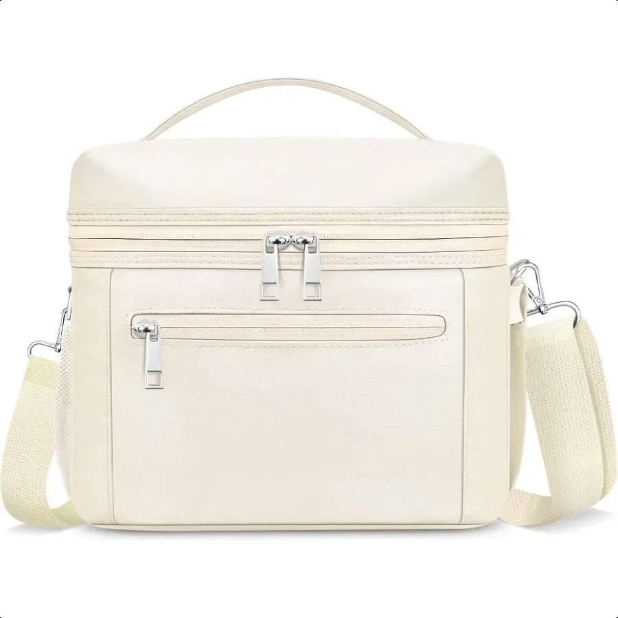

Insulated Lunch Bag for Women MenSmall Reusable Lunch Box LeakProof Cooler Cute Bag Lightweight LunchBags for Work Cream Beige
