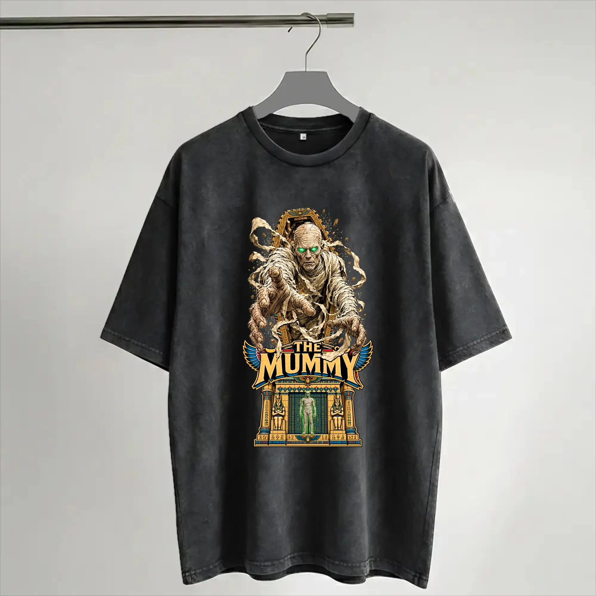 Harajuku Washed Shirts The Mummy 25th Anniversary Apparel Vintage T Shirt Oversize  Streetwear Short Sleeve Summer Tops Tees