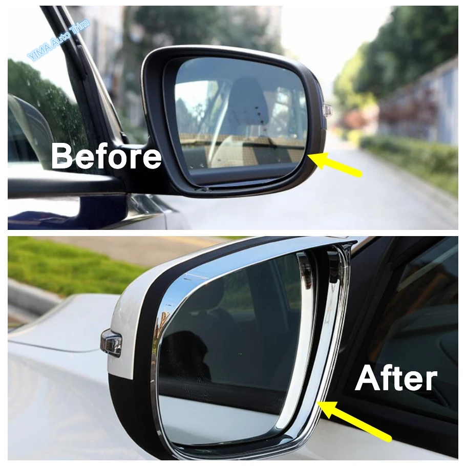 Rearview Mirror Shell / Rain Eyebrow Sequin Cover Trim Fit For Chery Tiggo 7 / 8 Pro 2020  - 2023 Shiny Car External Accessories