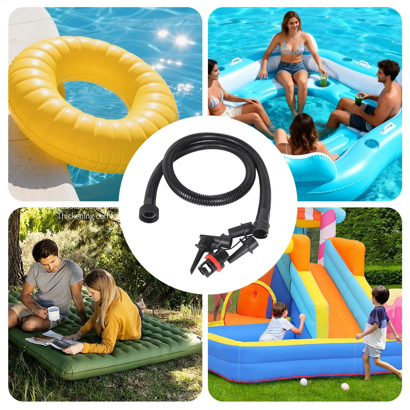 1.2m Air Pump Hose With Threaded Interface Multiple Connectors For Kayak Paddle Board Inflatable Mattress & Toys Inflatable Tube