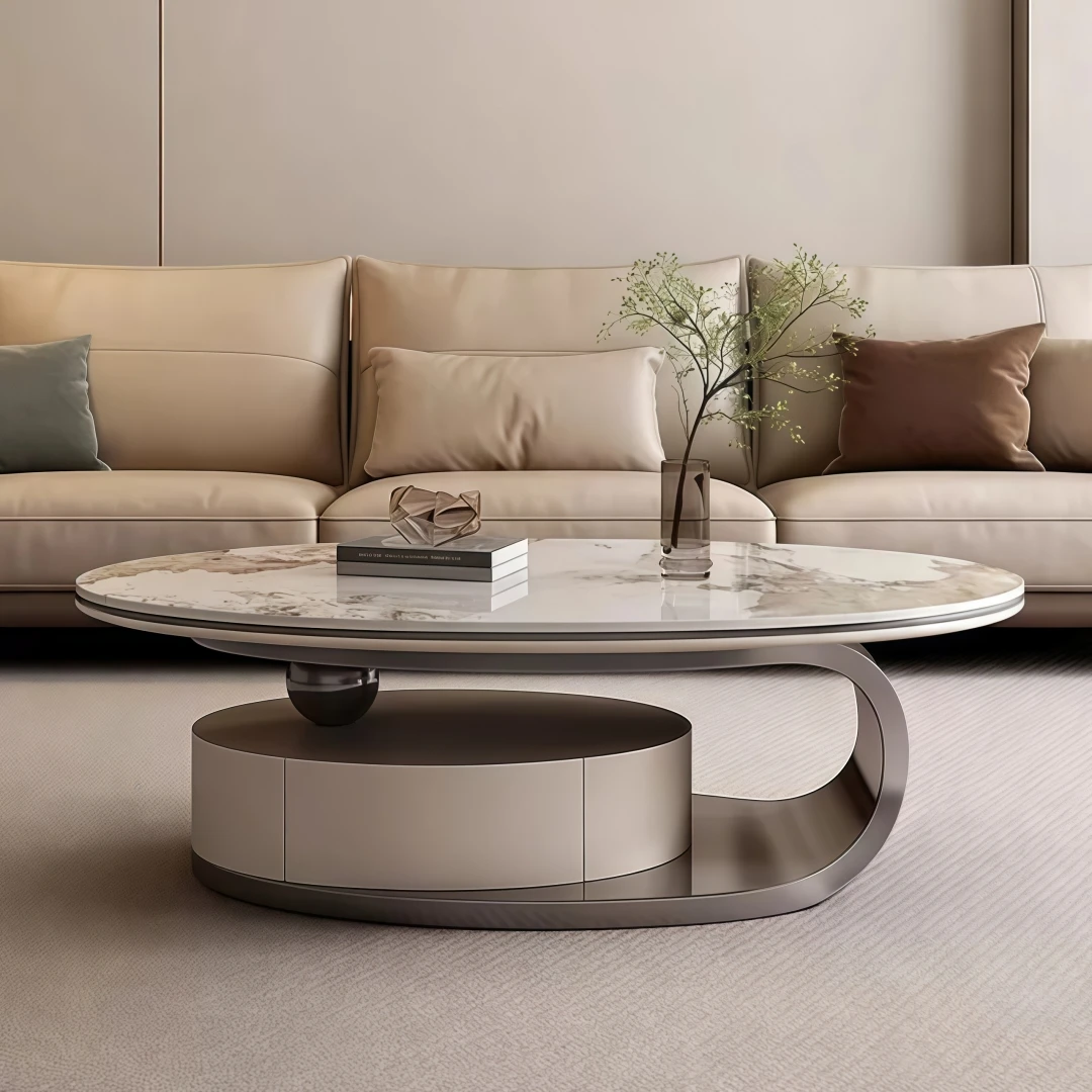 xx-2026 New Italian Light Luxury Modern Minimalist Rock Slab Storage Coffee Table Designer High End for Living Room&