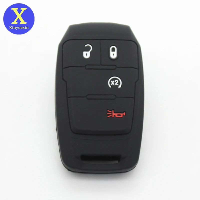 

Xinyuexin силиконовый автомобильный брелок-держатель для Dodge RAM 2500 3500 1500 4-кнопочный пульт дистанционного управления Smart Key Protection 2 шт./лот