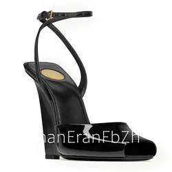 2025Ladies' Summer New Slope High Heel Sandals Fish Mouth Thick Soled High Heels Fashion Party Sexy Women's Large Sandals