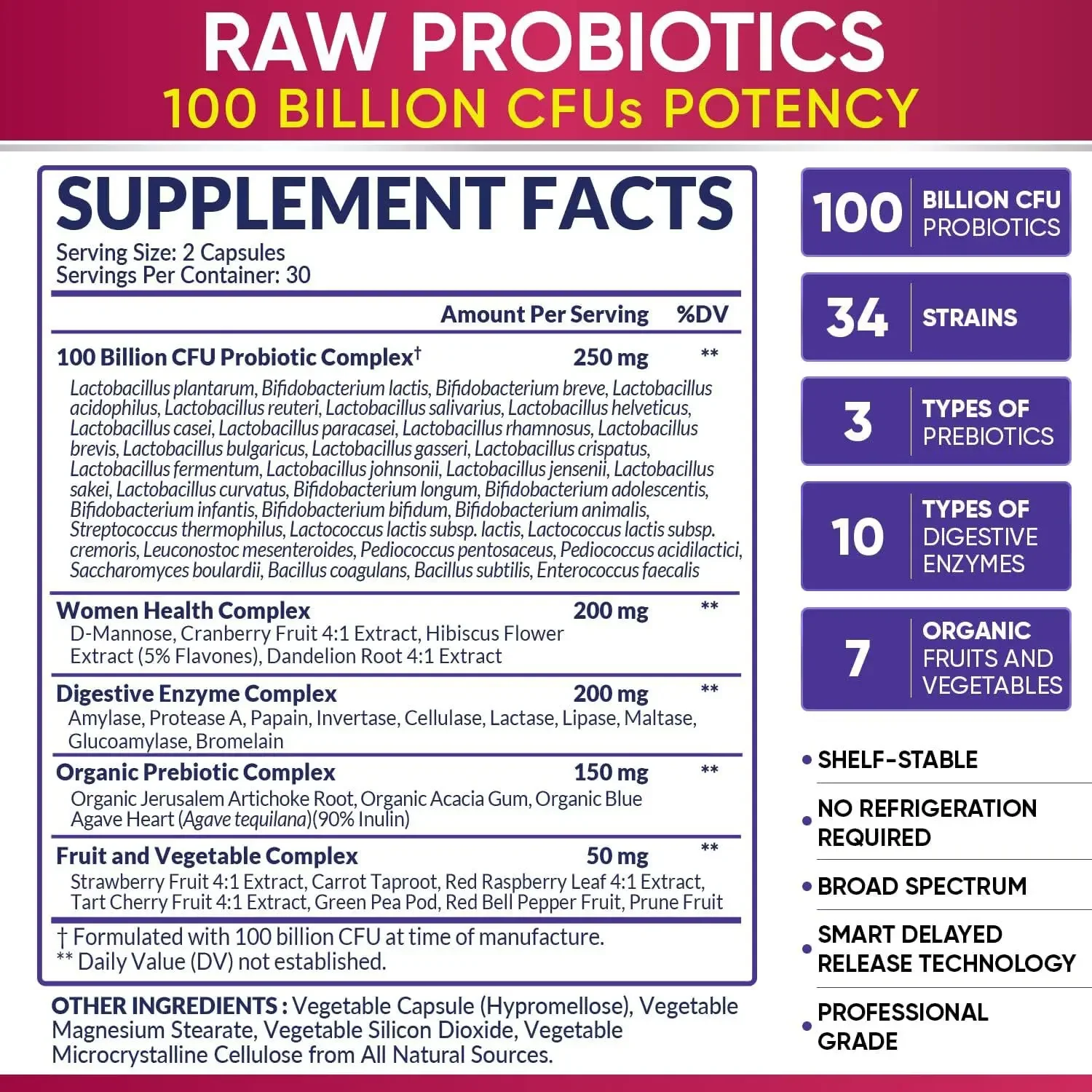 60 capsules Probiotic capsules can  the balance of intestinal flora, promote intestinal health and  immunity