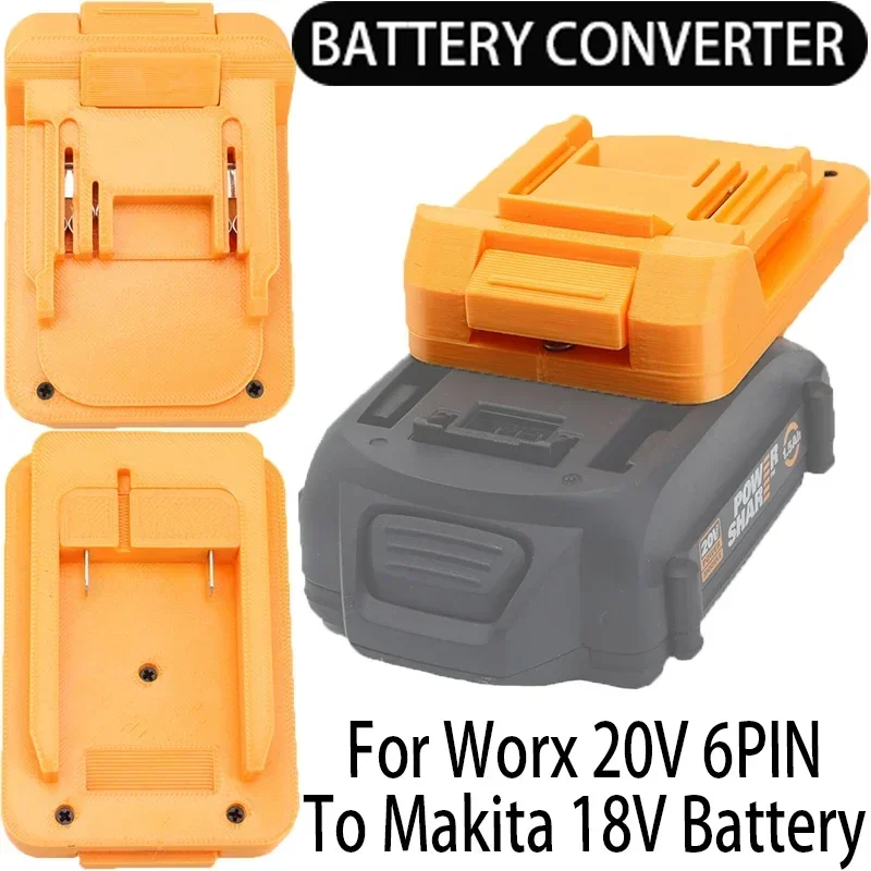 Battery Adapter/Converter for Makita 18V Li-ion tools to Worx 20V 6PIN Li-ion Battery Adapter Power Tool Accessories