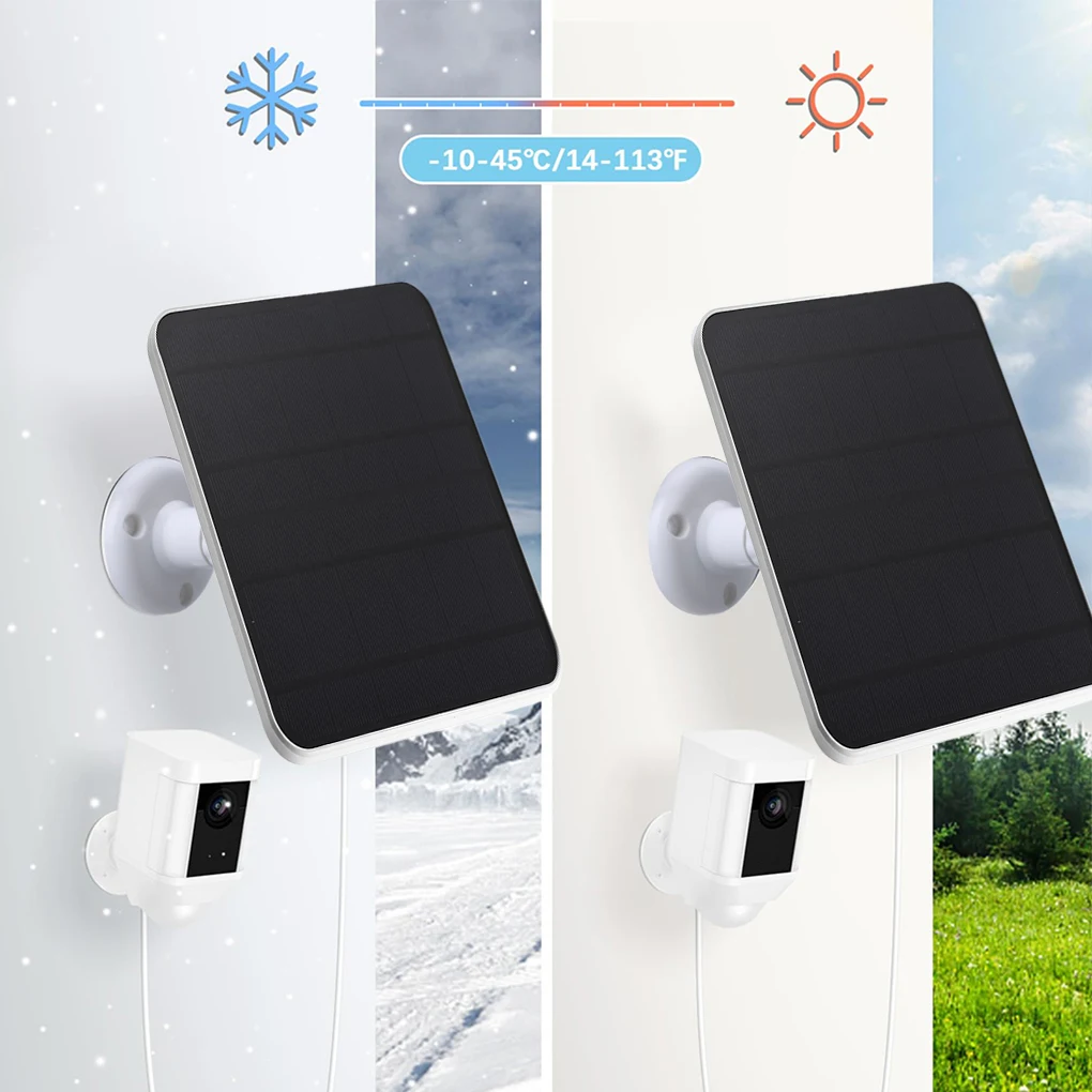 Solar Panel Charger Mount For Ring Stick Up Outdoor Cam Designed For Ring Spotlight Camera/Ring Black