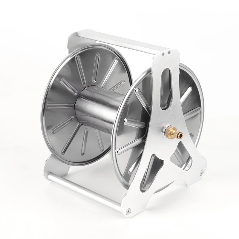 Garden Hose Storage Rack Stainless Steel Wall-Mounted Automatic Hose Reel for Car Wash Vehicle Frame Wall-Mounted Design