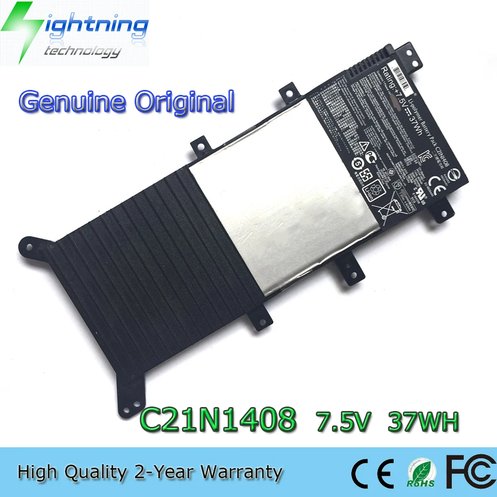 New  Original C21N1408 7.6V 37Wh Laptop Battery for Asus VivoBook 4000 V555L MX555 A555U K555U F555LA-XX657T