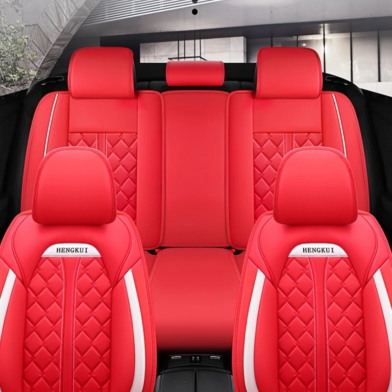 Leder-Autositzbezüge für 5 Sitze, Komplettset für Kia Ceed, Volvo V60, Qashqai J11, Audi Q5 8R, Ford Focus MK3, Universelles Auto-Innenausstattungsset – Detail 6