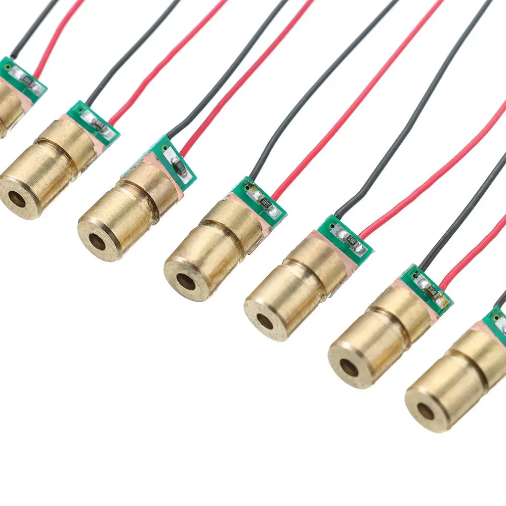 1/3/5/10pcs Laser diode 650nm 6mm 3V 5 million watt Adjustable Laser Dot Diode Module Red Copper Head