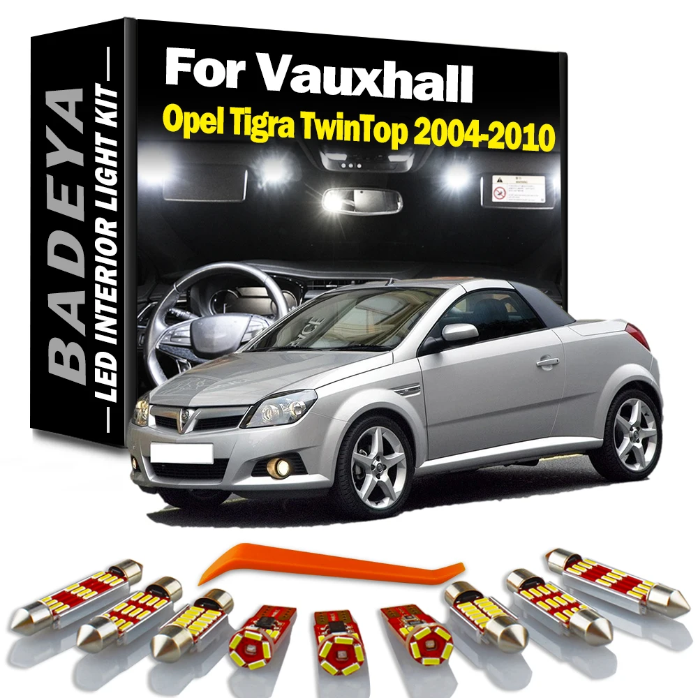 BADEYA 8Pcs Vehicle LED Interior Map Dome Light Kit For Opel Tigra TwinTop 2004-2006 2007 2008 2009 2010 Indoor Bulbs No Error