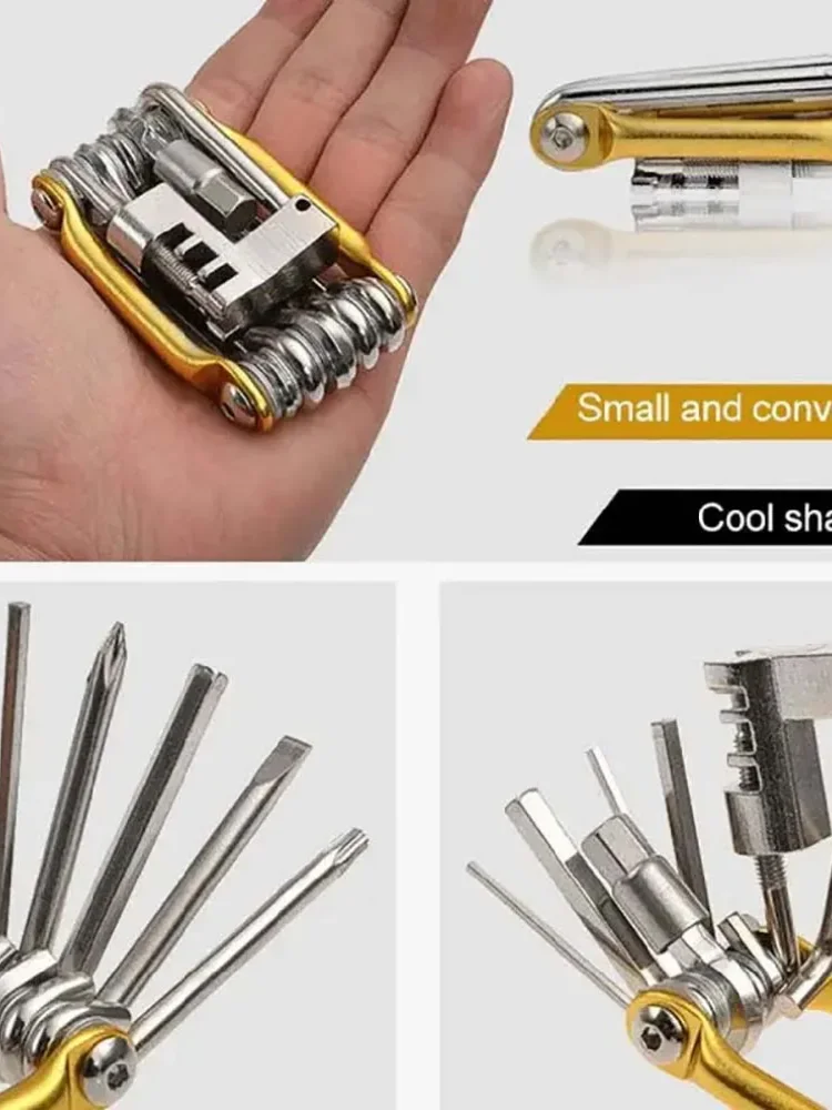 AliExpress NONE 11 in 1 Bicycle Repair Tool Kit Mountain Bike Wrench Screwdriver Chain Hex Spoke Multifunction Bicycle Repair Set Cycling Tool