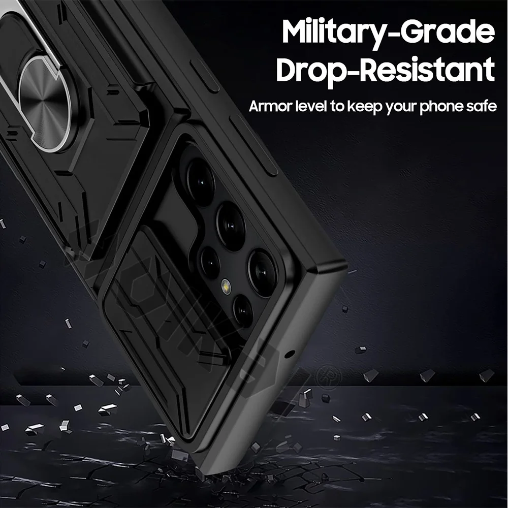 HUIKAI Shockproof Protective Case For Samsung Galaxy S22 Ultra S21 Ultra S20 FE Note 20 Ultra A13 A32 A73 A52 A22 Camera Covers image 2