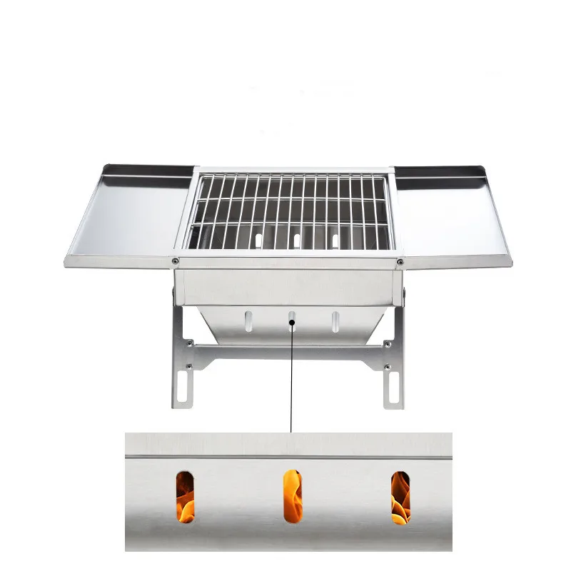 SmiloDon IGT BBQ Stove 1 Unit Barbecue Camping Stove Charcoal Grill Stove Foldable Stainless Steel Stove for IGT Table Outdoor