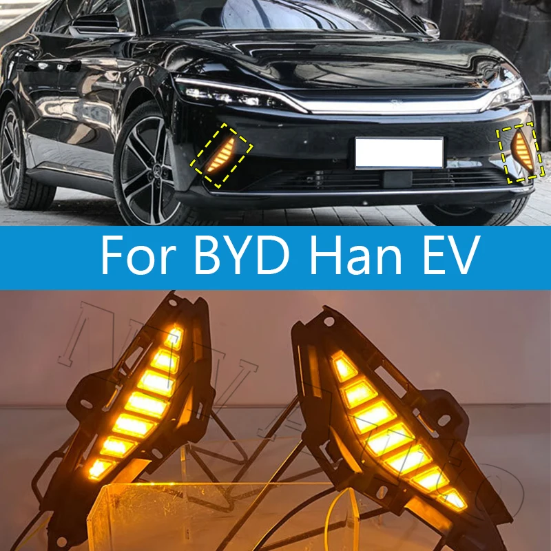 

For BYD Han EV LED Daytime Running Lights DRL Car Fog Lamps Turn Signal Car Accessories
