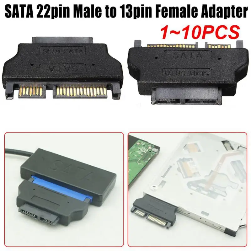 1~10PCS Slimline SATA Adapter Serial ATA 7+15 22pin Male to Slim 7+6 13pin Female Adapter