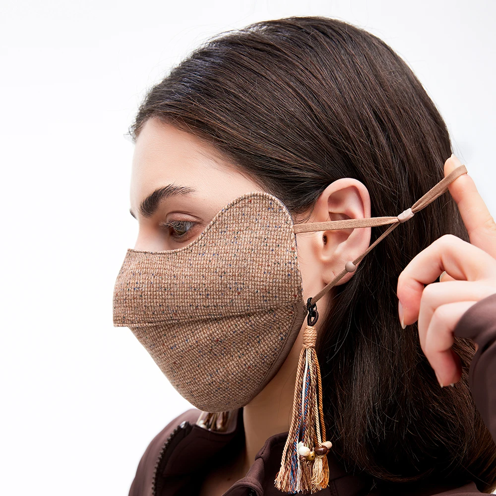 OhSunny Cubierta facial cálida de invierno, Máscara de borla retro Máscaras térmicas gruesas de peso ligero Forro agradable para la piel, UPF50 a prueba de viento al aire libre