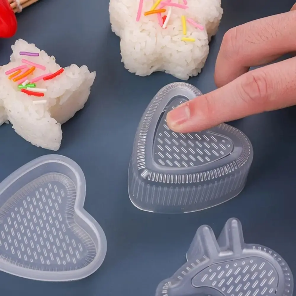 Cartoon Shape Transparent Sushi Mould DIY Rice Ball, Kitchen Gadgets, Easy Demoulding, Bento Acessórios, Crianças