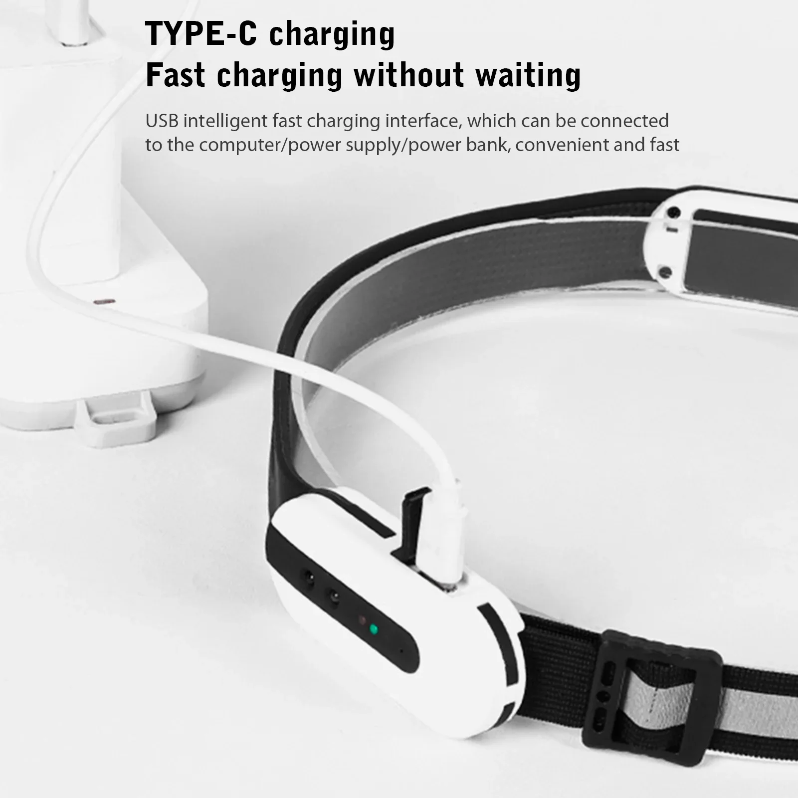 Wave Sensor Bluetooth Headlight LED Rechargeable Flashlight COB Floodlight Night Running Outdoor Fishing Camping Headlights