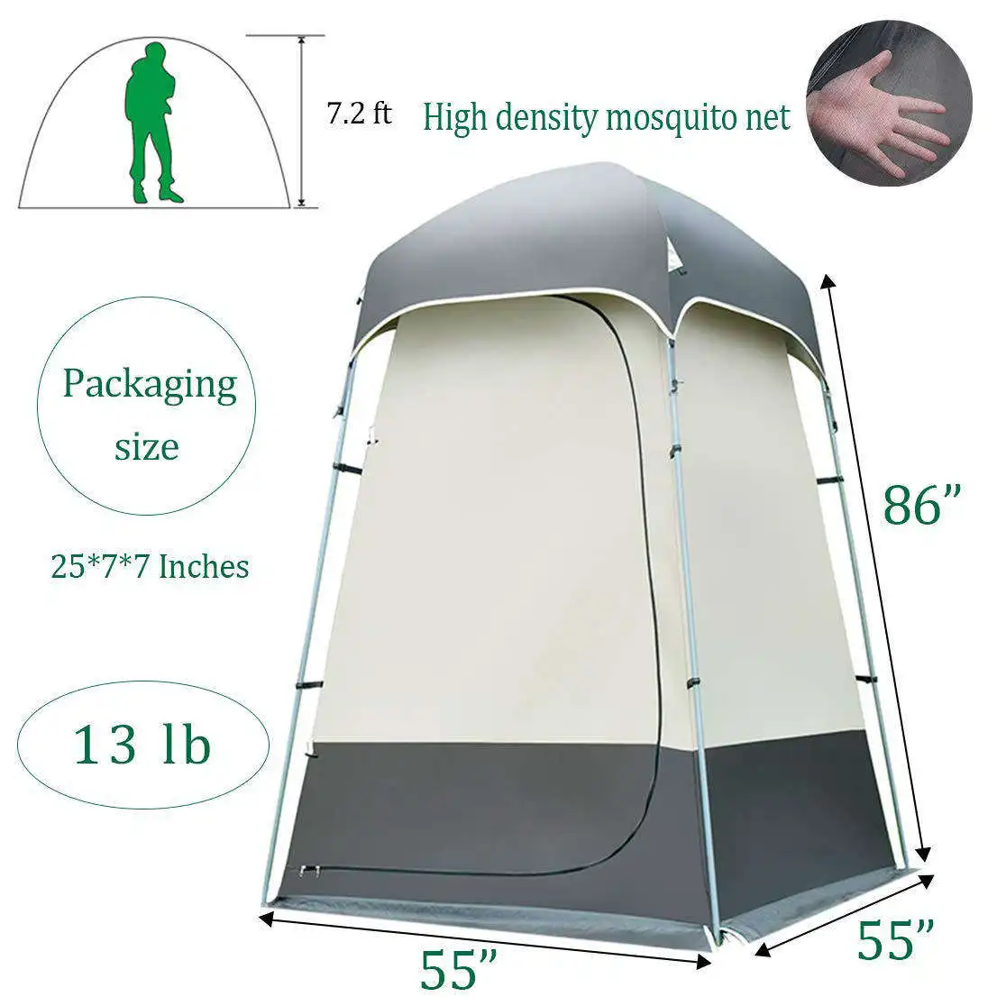 Outdoor Camping Tent Portable Shower Bath Tents Changing Fitting Room Rainproof Shelter Beach Mountain Toilet