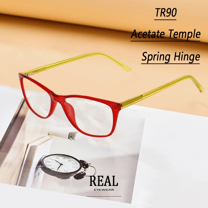 

REAL Women Retro Cat Eye Glasses Frame Ladies Fashion TR90 Eyeglasses Myopia Prescription Optical Eyewear GOVF145