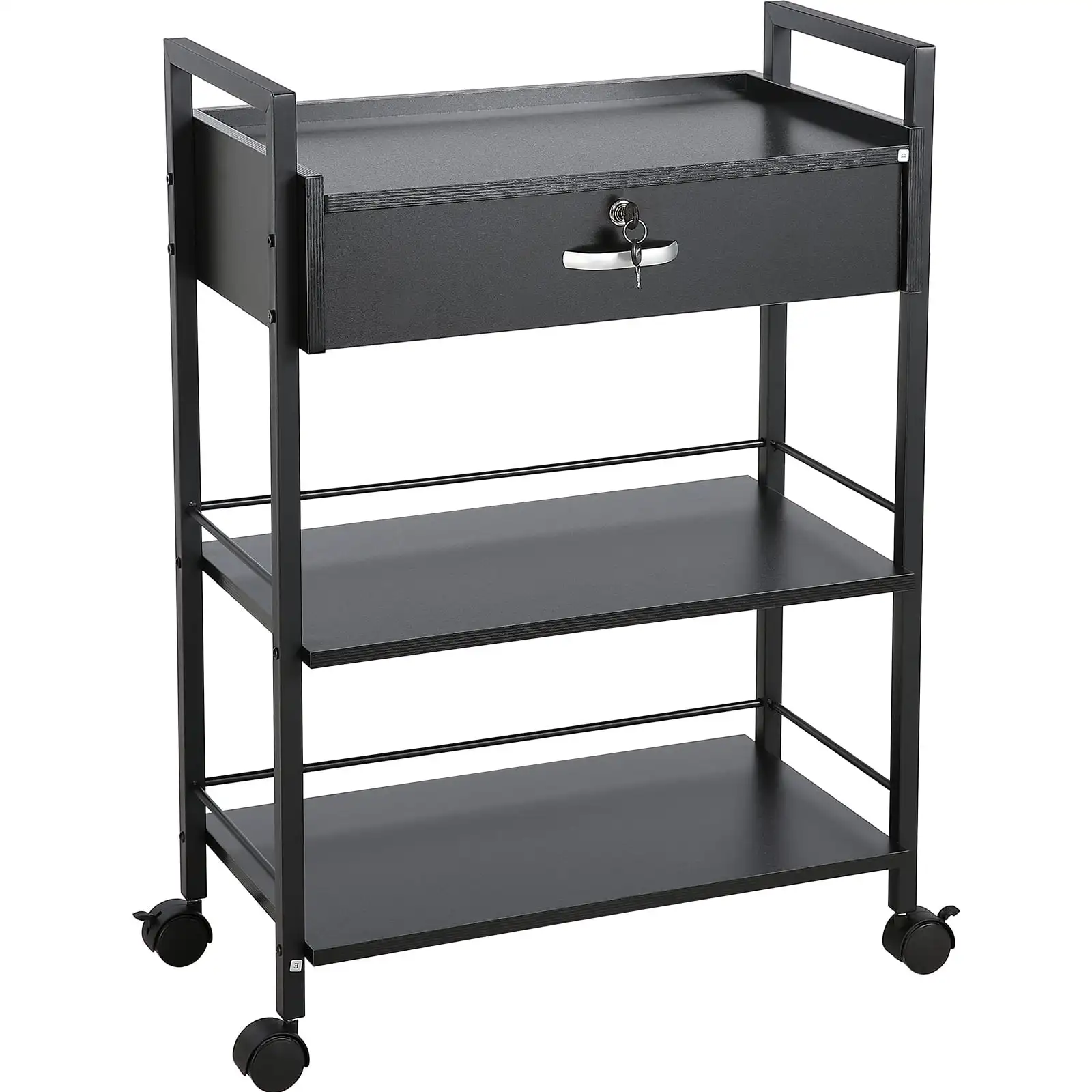 

3 Level Beauty Salon Trolley Salon Stand Cabinets and Lockable Drawers