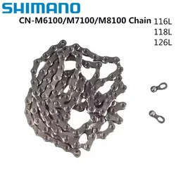 Shimano deore xtr cn m9100 xt m8100 slx m7100 deore m6100 corrente 12s mtb corrente de bicicleta 116l 124l 126l bicicleta original shimano