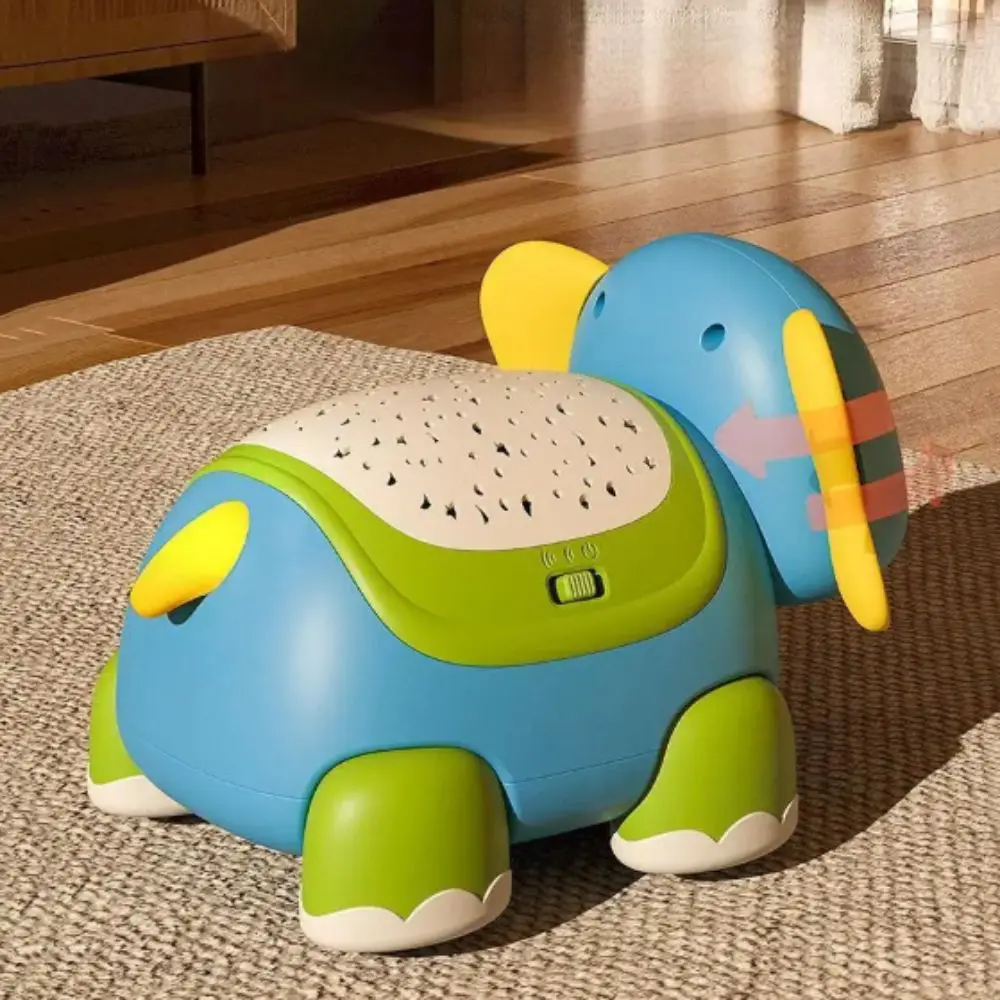 Suono leggero Elefante strisciante a distanza Funzione timer illuminato colorato Giocattoli per lo sviluppo precoce Giocattoli striscianti per bambini Tempo della pancia