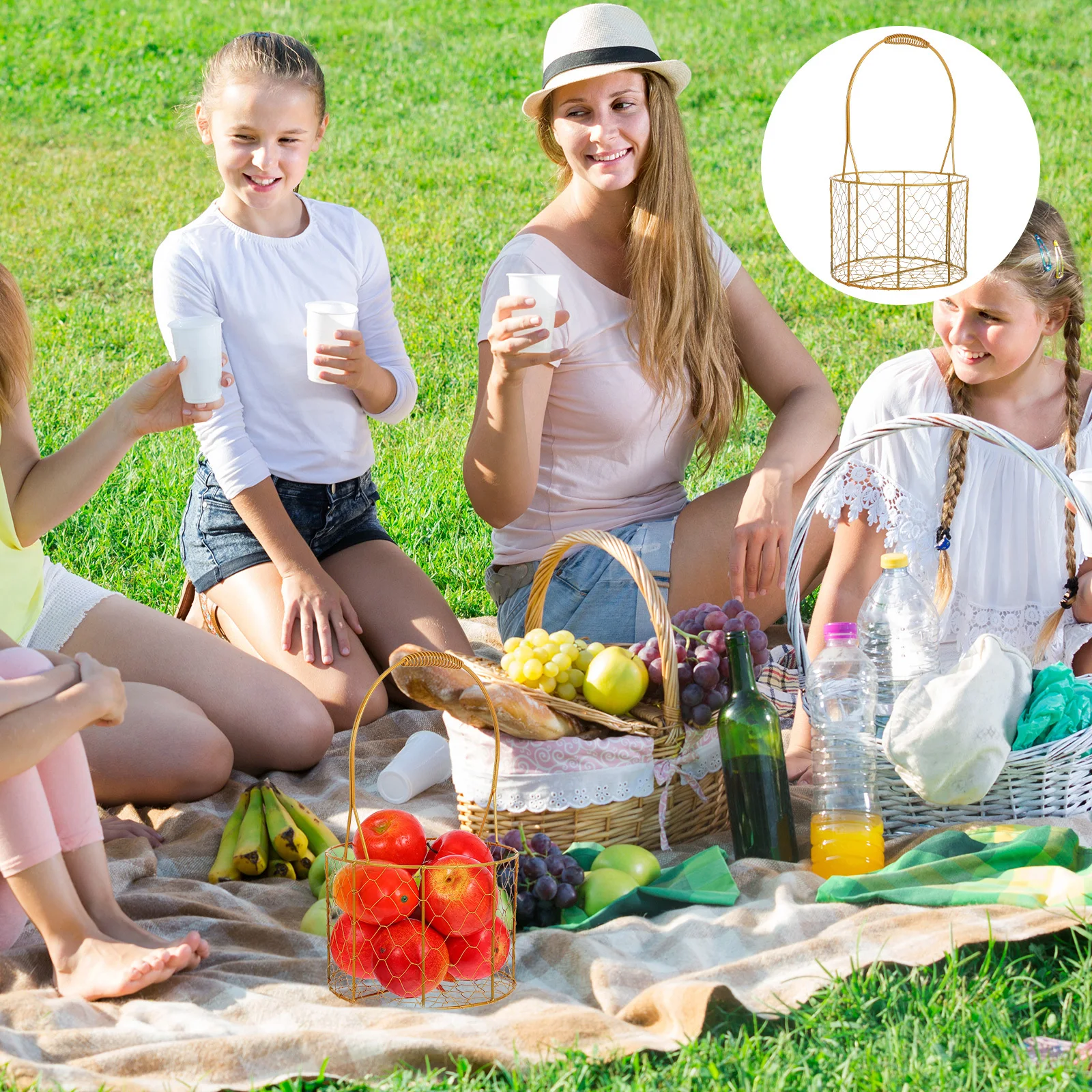 

Large Coffee Pod Holder Metal Wire Storage Basket Coffee Creamer Candy Organizer Snack Cosmetics Organizer Golden