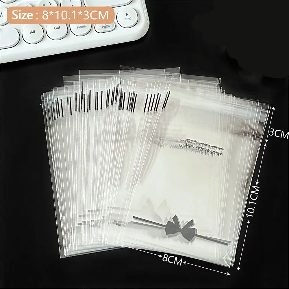 50Pcs High Quality Transparent Self Adhesive Bags Photo Postcards Cute Print Gift Pouch Beads Jewelry Creative Storage Bag